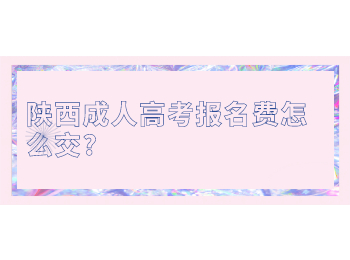 陜西成人高考報名費怎么交