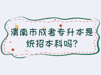 渭南市成考專升本是統招本科嗎