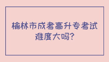 榆林市成考高升專考試難度大嗎