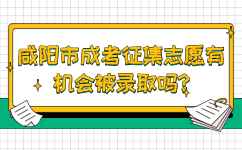 咸陽(yáng)市成考征集志愿有機(jī)會(huì)被錄取嗎